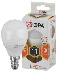 Лампа светодиодная ЭРА E14 11W 2700K матовая LED P45-11W-827-E14 Б0032986