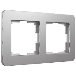Рамка на 2 поста Platinum (алюминий) Werkel W0022606