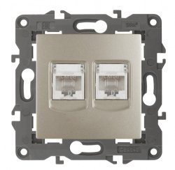 Розетка информационная 2XRJ45 ЭРА Elegance 14-3108-04 Б0034311