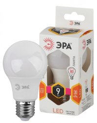 Светодиодная лампа E27 9W 2700К (теплый) Эра LED A60-9W-827-E27 (Б0032246)