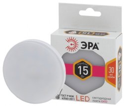 Светодиодная лампа GX53 15W 2700К (теплый) Эра LED GX-15W-827-GX53 (Б0036551)