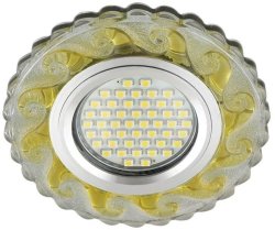 Встраиваемый светильник с LED подсветкой Fametto Luciole DLS-L139 Gu5.3 Glassy/Gold (UL-00003872)