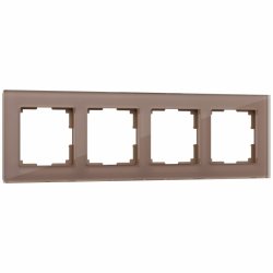 Рамка на 4 поста Favorit (латте, стекло) Werkel W0041142