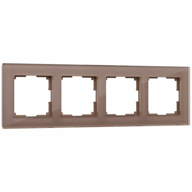 Рамка на 4 поста Favorit (латте, стекло) Werkel W0041142