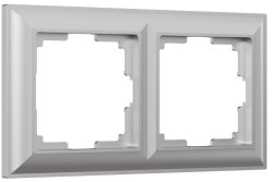 Рамка на 2 поста (серебряный) Werkel W0022206