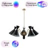 Люстра на штанге Crystal Lux с поддержкой Маруся Joven SP5 GOLD/BLACK-М