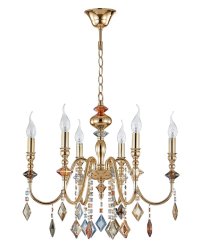 Подвесная люстра Crystal Lux Mercedes SP6 Gold/Color (0951/306)