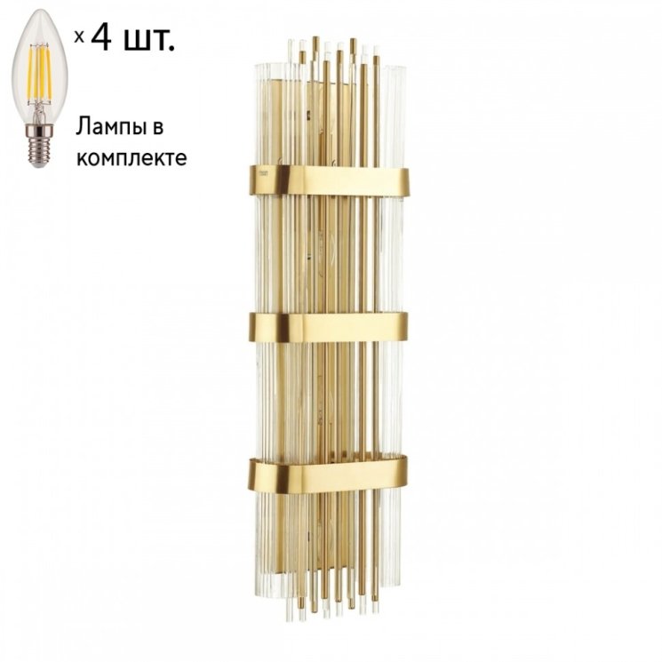 Настенный светильник с лампочкой Odeon Light Empire 4853/4W+Lamps E14 Свеча