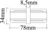 Соединитель прямой для однофазного шинопровода CLT 0.211 Crystal Lux CLT 0.211 06 BL