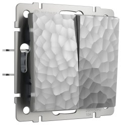 Выключатель двухклавишный (серебряный) Hammer Werkel W1220006