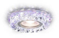 Встраиваемый светильник с LED подсветкой Ambrella light Crystal LED S257 PR