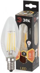 Филаментная светодиодная лампа Е14 7W 2700К (теплый) Эра F-LED B35-7W-827-E14 (Б0027942)