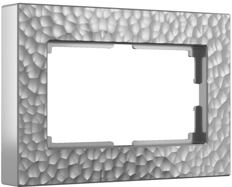 Рамка для двойной розетки (серебряный) Hammer Werkel W0082406
