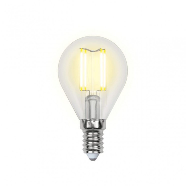Филаментная лампа E14 6W 3000K (теплый) Sky Uniel LED-G45-6W-WW-E14-CL PLS02WH (UL-00000197)