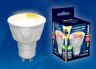 Лампа светодиодная диммируемая (UL-00003990) Uniel GU10 6W 3000K матовая LED-JCDR 6W/WW/GU10/FR/DIM PLP01WH
