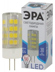 Светодиодная лампа G4 5W 4000К (белый) Эра LED JC-5W-220V-CER-840-G4 (Б0027858)