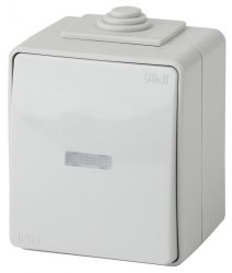 Выключатель одноклавишный с подсветкой ЭРА Эксперт 10AX 250V IP65 11-1602-03 Б0035974