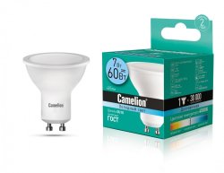 Светодиодная лампа GU10 7W 4500K (белый) Camelion LED7-GU10/845/GU10 (11655)