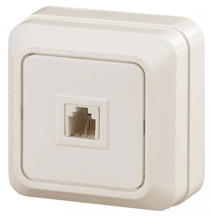 Розетка телефонная RJ11 (слоновая кость) Quadro Intro 2-302-02 (Б0027662)