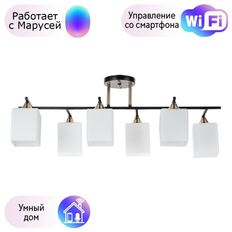 Потолочная люстра Merope Arte lamp с поддержкой Маруся A4071PL-6BK-М