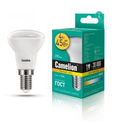 Светодиодная лампа E14 4W 3000К (теплый свет) Camelion LED4-R39/830/E14 (13353)