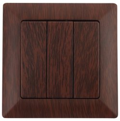 Выключатель трехклавишный ЭРА Intro Solo 10A 250V венге 4-106-10 Б0043303