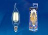 Лампа светодиодная филаментная Uniel E14 5W 3000K прозрачная LED-CW35-5W/WW/E14/CL/MB GLM10TR