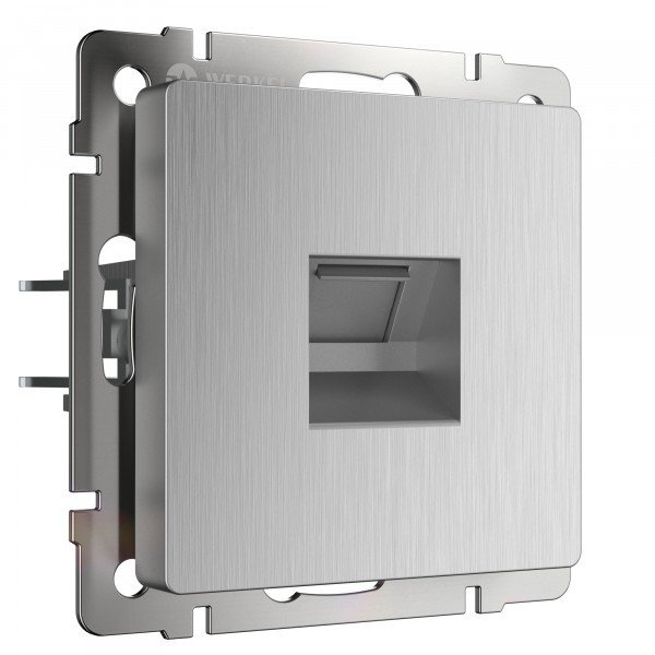 Розетка Ethernet RJ-45 (cеребряный рифленый) Werkel W1181009