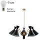 Подвесная люстра Joven Crystal Lux с лампочками JOVEN SP5 GOLD/BLACK+Lamps E27 P45