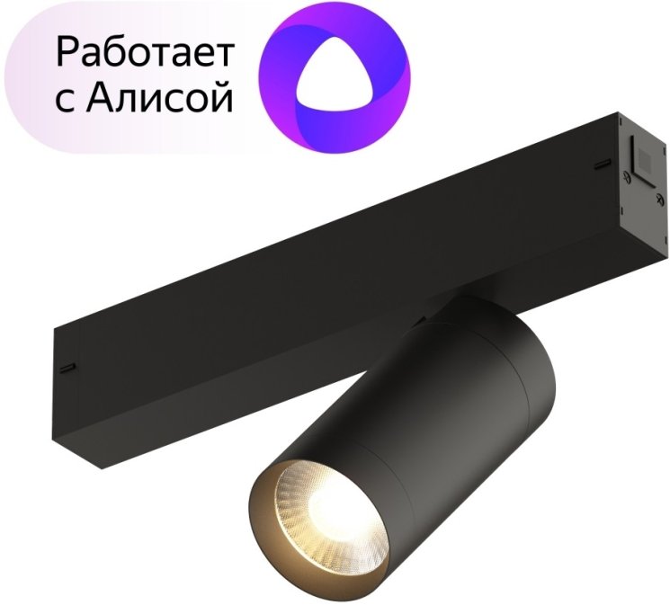 Однофазный LED светильник 9W 3000-6000К для трека с поддержкой ''Алиса'' Smart Denkirs DK8010-BK