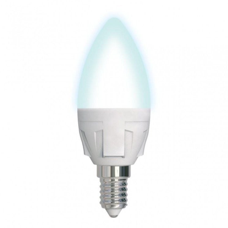 Диммируемая светодиодная лампа E14 7W 4000K (белый) Uniel LED-C37 7W-4000K-E14-FR-DIM PLP01WH (UL-00004294)