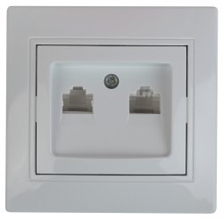 Розетка информационная 2xRJ45 (белый) Plano Intro 1-304-03 (Б0043243)
