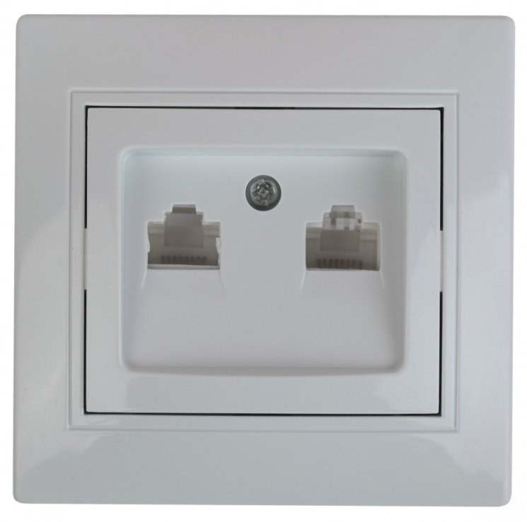 Розетка информационная 2xRJ45 (белый) Plano Intro 1-304-03 (Б0043243)