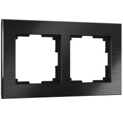 Рамка на 2 поста (черный алюминий) Aluminium Werkel W0021708
