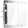 Выключатель двухклавишный проходной (белый) Werkel W1122001