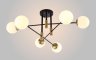 Потолочная люстра Crystal Lux с лампочками FIDEL PL6 BLACK+Lamps E27 P45