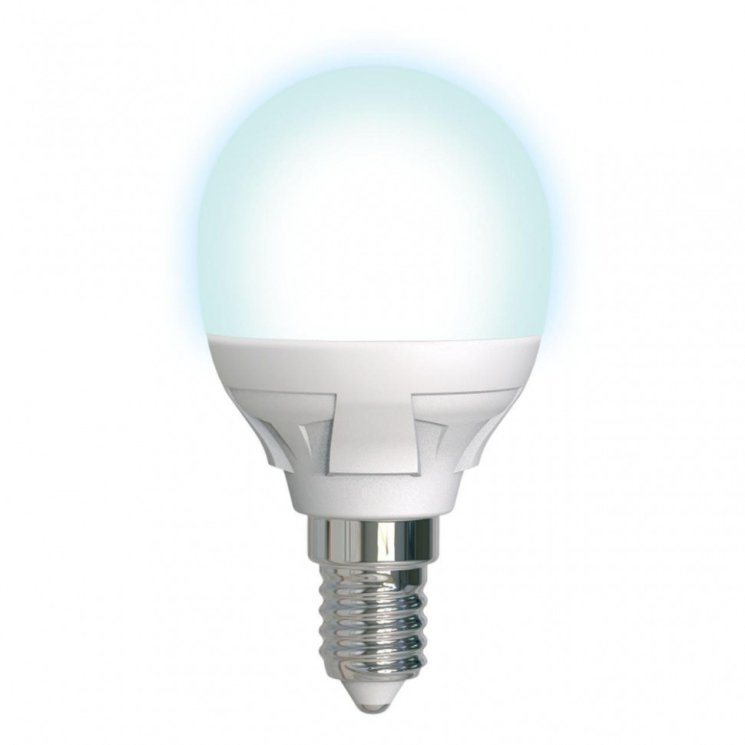 Диммируемая светодиодная лампа E14 7W 4000K (белый) Uniel LED-G45 7W-4000K-E14-FR-DIM PLP01WH (UL-00004300)