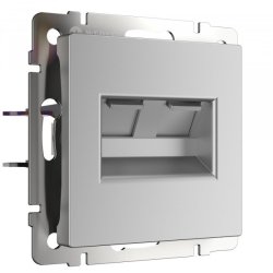 Розетка двойная Ethernet RJ-45 (серебряный) Werkel W1181106 Розетка двойная Ethernet RJ-45 (серебряный) Werkel W1181106