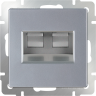 Розетка двойная Ethernet RJ-45 (серебряный) Werkel W1181106