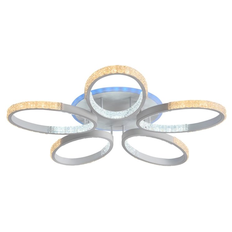 Светодиодная диммируемая люстра с ПДУ Profit Light 8097/5 WHT 110W+6W RGB
