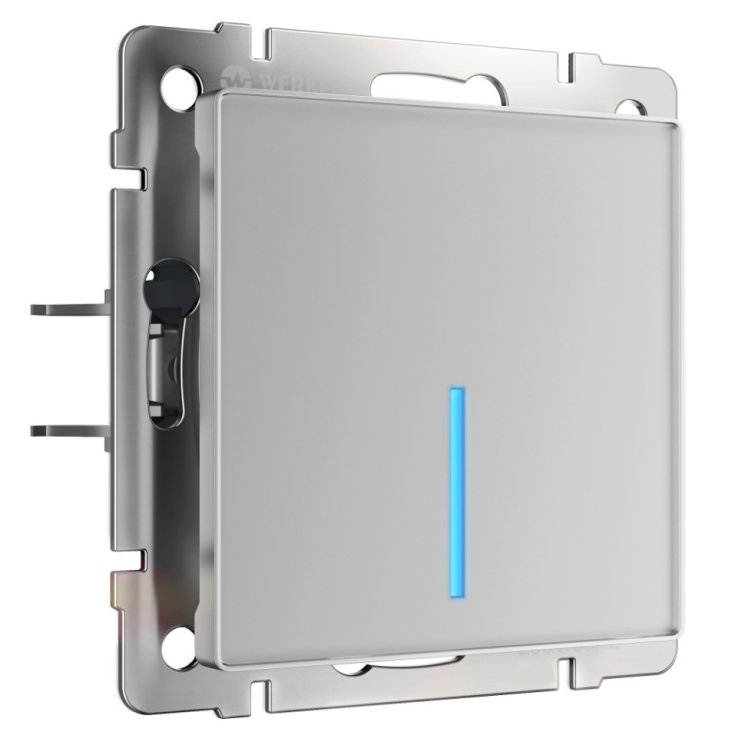 Выключатель одноклавишный сенсорный с управлением по Wi-Fi (серебряный) Werkel W4510606