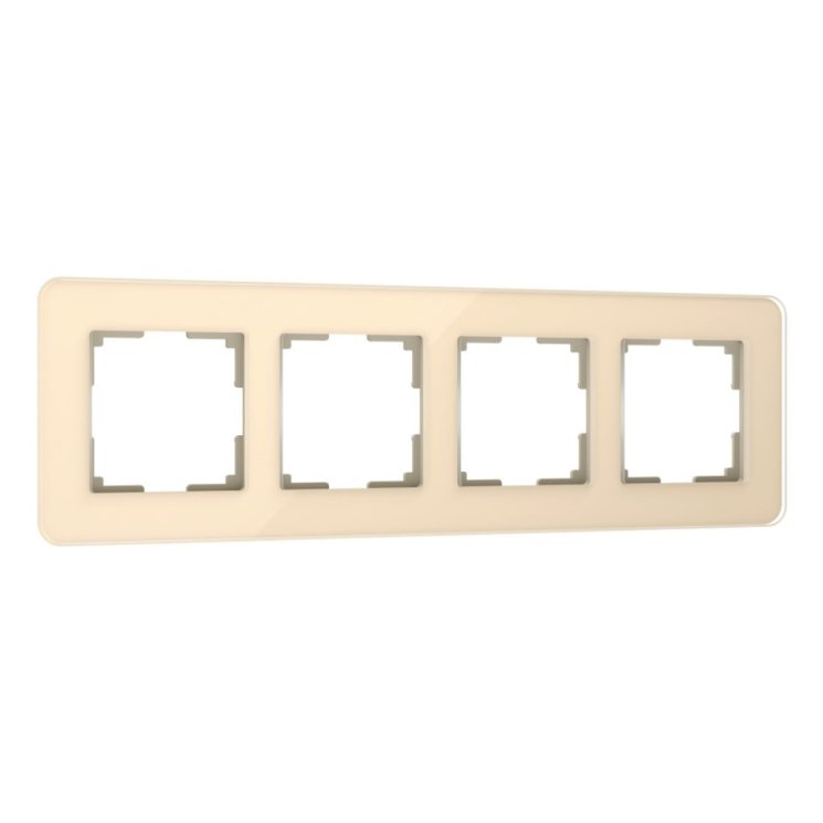 Рамка из стекла на 4 поста Elite айвори Werkel W0042443