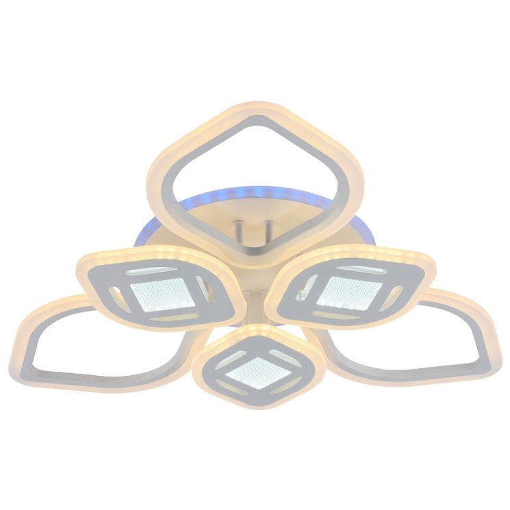 Светодиодная диммируемая люстра с ПДУ Profit Light 8439/3+3 WHT 150W+8W RGB