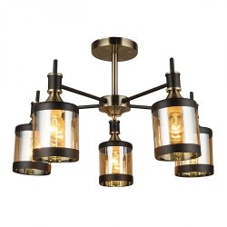 Люстра на штанге Escada 599/5P E27*60W Antique brass/Black DETROIT