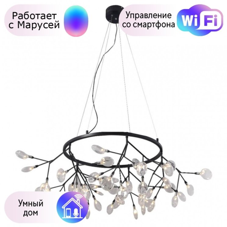 Подвесная светодиодная люстра Crystal Lux с поддержкой Маруся Evita SP45 D BLack/Transparent-М