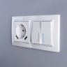 Розетка с заземлением, шторками и USBх2 (белая) Werkel W1171501
