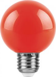 Светодиодная лампа E27 3W (красный) G60 Feron LB-371 (25905)