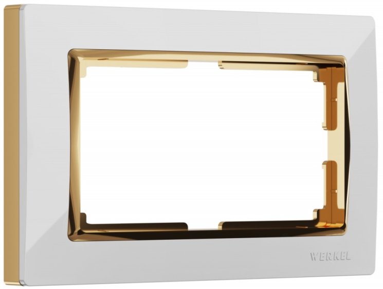 Рамка для двойной розетки (белый/золото) Werkel W0081933