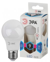 Светодиодная лампа Е27 9W 4000К (белый) Эра LED A60-9W-840-E27 (Б0032247)