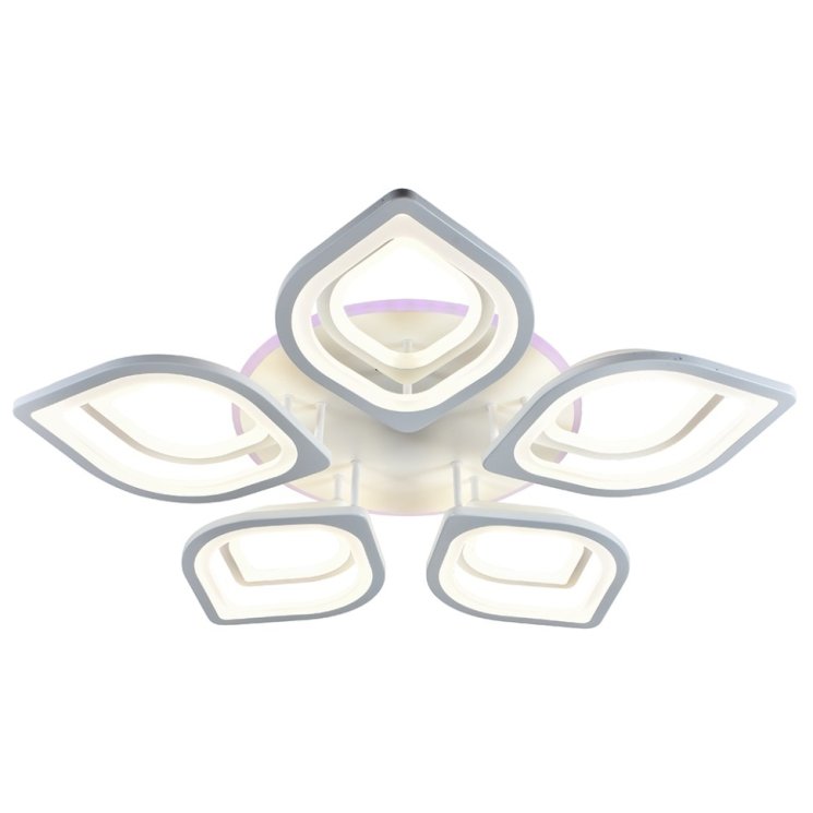 Светодиодная люстра с ПДУ Profit Light 8069/5+5 WHT 220W+11W RGB